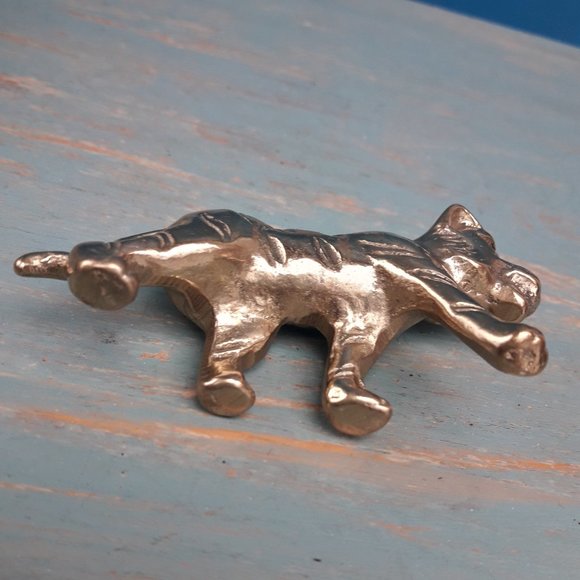 Brass Panther Vintage Animal Figurine Mid Century Modern Gold Metal Tiger Lion - Picture 13 of 16
